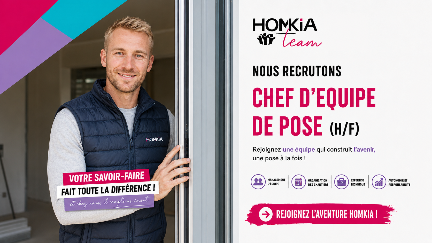 CHEF D'ÉQUIPE MENUISIER POSEUR (H/F)